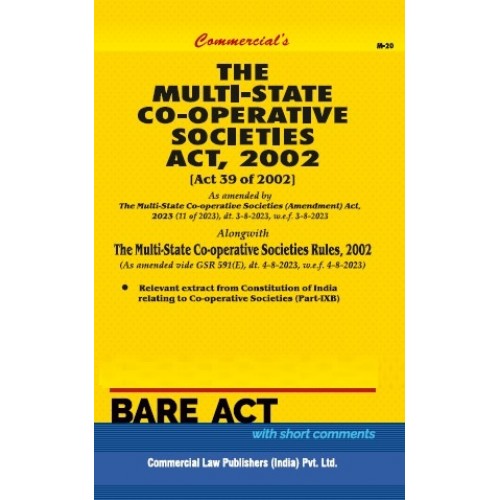 Commercial's Multi-State Co-Operative Societies Act, 2002 Bare Act 2023